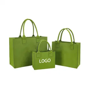 Лидер продаж, многоразовая Экологичная повседневная женская сумка-тоут с логотипом под заказ, вместительная сумка из войлока, сумка-шоппер из шерстяного войлока