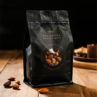 Umweltfreundliche Schwarze Kraftpapiertüte ohne Aufdruck, Stehbeutel mit Reißverschluss, 250g 500g 1kg Kaffee-Tee-Süßigkeiten-Nuss-Verpackungsbeutel auf Lager
