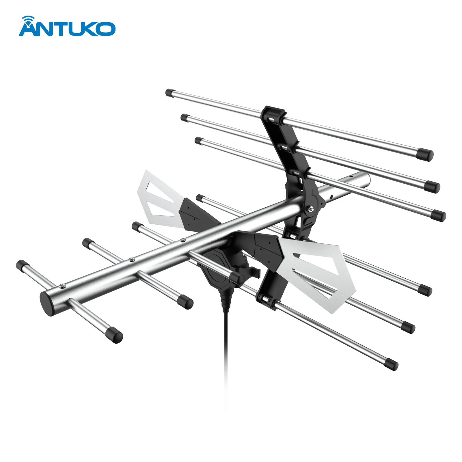 ANTUKO-antena yagi de tv digital al aire libre, dispositivo con ganancia de AN-6001High, 470-860MHz, VHF, UHF