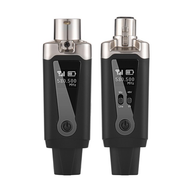 Microphone Wireless Xlr Transmitter and Receiver UHF Wireless Mic System for Audio Mixer Electric Guitar Bass Adjustable Modes