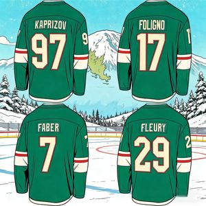 Hete Verkoop Borduurwerk Minnesota Hockey Trui Marc Andre Fleury Brock Faber Kirill Kaprizov Jersey Hockey Uniform - Product Image 1