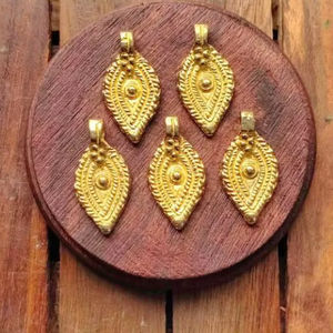 Dijes de Latón, Dijes Crudos, Dijes Plateados, Dijes para Macramé y Fabricación de Joyas, 25*13mm, Z54 - Product Image 1