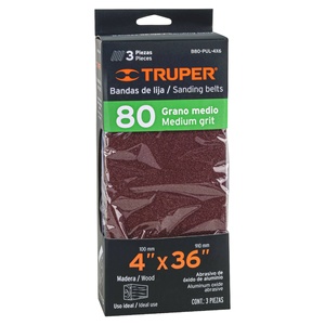 Dischi Abrasivi Truper B80-PUL-4X6 Grana 80 in Ossido di Alluminio, Legame ad Alta Resina per Levigatrice PUL 4x6, Confezione da 3 Pezzi OEM - Product Image 1