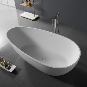 Vasca da Bagno di Lusso in Pietra Artificiale con Texture Ardesia, Autoportante per un Bagno Confortevole - Product Image 1
