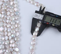 Natural Coin Baroque Pearls 11-12mm Real Natural Freshwater Pearl Diy Necklace Earring Jewellery Accessory Button Beads