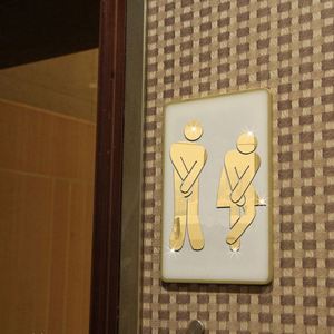 Autocollant Miroir 3D en Acrylique pour Salle de Bain - Panneau WC Auto-Adhésif pour Maison & Hôtel, Décoration de Porte de Toilettes Homme/Femme - Product Image 4