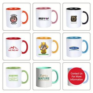 แก้วกาแฟเซรามิคทันสมัยขนาด 11 ออนซ์ พร้อมหูจับ สีพิมพ์ลายแบบซับลิเมชั่น แก้วนมเปล่าสำหรับสั่งทำเป็นของขวัญส่งเสริมการขาย - Product Image 5
