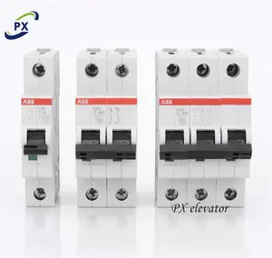 Mini-disjuntor abb original, s201/202/203/204-c32a/63, interruptor de ar 2p, três fases, 1p, interruptor de contato elétrico em miniatura