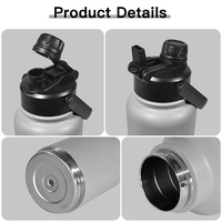 Bouteille d'eau pour animaux de compagnie 2-en-1 en acier inoxydable de 32 oz avec distributeur pour chien et chat, idéale pour les voyages, logo personnalisé, rapport de test REACH et FDA