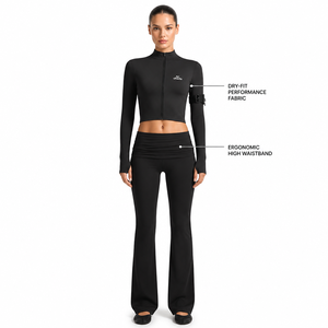 Conjunto Deportivo para Mujer Charlo, Leggings Ajustados de Secado Rápido, Sudadera con Cierre, Ropa Deportiva, Venta al Por Mayor, Servicio Personalizado OEM, GCC - Product Image 2