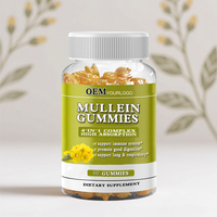 Gummies de molène sans sucre OEM/ODM pour le soutien pulmonaire et respiratoire, supplément végétalien non-OGM à base de plantes