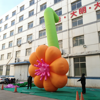 Fleur géante gonflable à l'envers avec étamines détaillées, imperméable, installation rapide, décoration artistique pour événements et fêtes en centre commercial