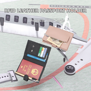 2025 New Style Lady Multifunction Passport and Document Bag RFID Blocking Genuine Leather Button Closure - Product Image 2