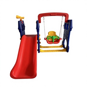 Toboggan et balançoire en plastique pour tout-petits avec télescope intégré, jouets pour bébés, maison de jeu, équipement de terrain de jeu intérieur pour enfants - Product Image 1