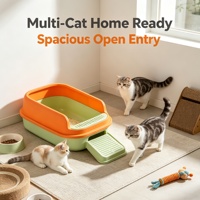Bac à litière pour chat OEM, dimensions personnalisées, logo, couleur, emballage, semi-fermé, entièrement fermé, toilette pour chat, marque privée, usine