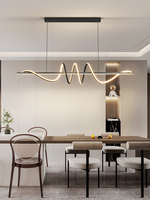 Moderne Doux Créatif 3 Cercles Chambre Salle À Manger Lustre Noir Blanc Aluminium Longue Bande Bureau Bar LED Suspension