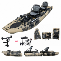 Kayak Modular Vicking 14.76FT untuk 2 Orang, Tandem, Memancing, 3 Bagian, dengan Dudukan Motor Listrik, HDPE, CE, Garansi 2 Tahun