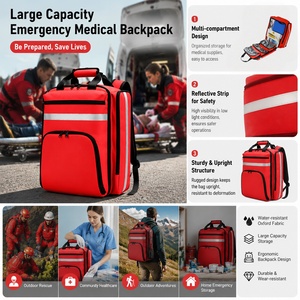 Sac à dos de premiers secours réfléchissant OEM pour les voyages en moto, trousse médicale d'urgence professionnelle imperméable pour le sauvetage en cas de traumatisme - Product Image 4