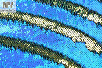 Tissu à paillettes Nanyee brodé, réversible, à changement de couleur, motif écailles de poisson, bleu irisé, pour textiles de maison de mariage et pour filles