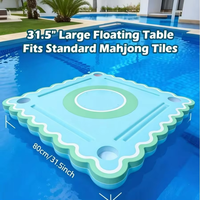 Table de Mahjong flottante pour piscine, lac, plage, en EVA imperméable, portable, pour 4 personnes, pour jeux de cartes/poker, divertissement estival
