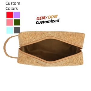 Eco Natural Wholesale Custom Zipper Pouch New <b>Professional</b> <b>Makeup</b> Travel Toiletry <b>Bag</b> Cork Cosmetic <b>Bag</b> - Product Image 5