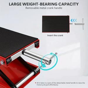 Gato de tijera para motocicleta de 1100 libras de alta resistencia, adecuado para motocicletas Cruiser, vehículos todoterreno y ATV - Product Image 4