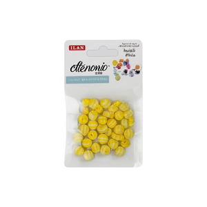 Ilan Abalorio Perline a strisce gialle da 10 mm per la creazione di gioielli - Product Image 2
