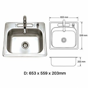 Robinet d'évier de cuisine monotrou en acier inoxydable 304, moderne, rectangulaire, finition satinée brossée, pour montage sur comptoir - Product Image 2