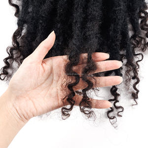 Clip con coulisse in capelli a coda di cavallo Crochet Boom Locs extension parrucchino per le donne con corpo sintetico e ricciolo di capelli umani - Product Image 2