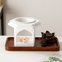 Arcn Pavilion Moon Arch Pavilion, Lampe à Huile Essentielle et Brûleur d'Encens en Céramique Faite à la Main, Style Moderne Minimaliste, pour Aromathérapie