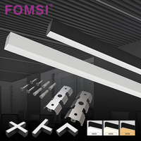 FOMSI 20W L forme aluminium 3CCT réglable LED pendentif bureau intérieur lustre décoratif en forme de L LED plafonniers linéaires