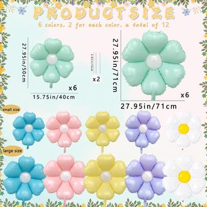 New Mini Hand Stick Single Daisy Foil Balloon White <b>Sweet</b> Candy Macaron Christmas Birthday Party Decoration Pastel Flower - Product Image 5