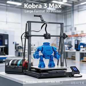 เครื่องพิมพ์สามมิติแบบตั้งโต๊ะ Kobra 3 Max รุ่นใหม่ รับประกัน 1 ปี ความเร็วสูง 600 มม./วินาที ระบบปรับระดับอัตโนมัติ หัวฉีดแบบไดเร็คไดรฟ์ รองรับวัสดุโลหะและ PLA - Product Image 1