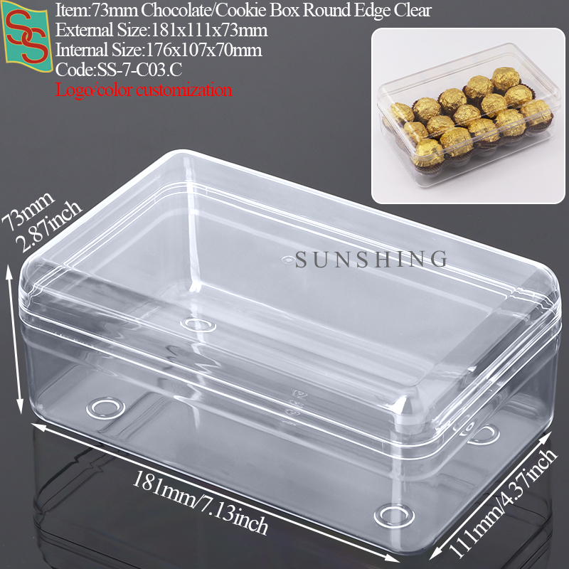 Boîte à chocolats à bord arrondi 30 pièces C03