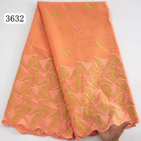 3632 Dernières Ventes Broderie Africaine en Dentelle Coton Voile Suisse Lafaya pour Femmes au Sénégal, Niger et Dubaï