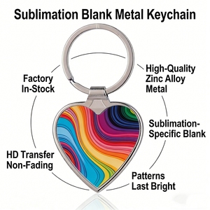 <span class=keywords><strong>Llaveros</strong></span> de sublimación al por mayor, en blanco, de metal, rectangulares, redondos, con forma de corazón, para transferencia térmica, en stock - Product Image 2
