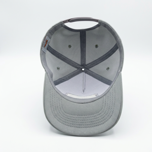 Wholesale Custom <b>Light</b> Grey 5 Panel Baseball Cap Structured Mid Profile Semi-Curved Bill Golf <b>Hat</b> with Woven Patch Logo - Product Image 5