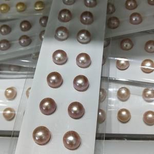 Perles d'eau douce rondes Mantou plates de haute qualité, 8-8,5 mm, sans défaut, sans graines, demi-trous, perles naturelles en vrac, peuvent être associées - Product Image 4