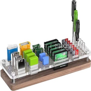 Wooden double-layer <b>memory</b> <b>card</b> holder, computer <b>memory</b> <b>card</b> stand, desktop display <b>memory</b> <b>card</b> acrylic bracket - Product Image 1