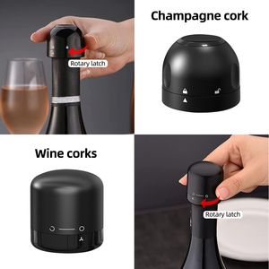 Bouchon de vin Bouchon de bouteille de champagne scellé en silicone Conserver sous vide la fraîcheur Bouchon de vin Outils pour bouteilles de vin Champagne Soda - Product Image 5