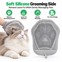 Gant de toilettage pour animaux de compagnie en silicone souple double face 2 en 1, pour chat et chien, anti-chute de poils, anti-statique, pour canapé et vêtements