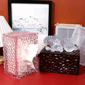 Kotak tisu dapat ditumpuk, kotak penyimpanan berlian cetakan Resin dengan tutup bentuk persegi panjang cetakan silikon epoksi Resin - Product Image 2