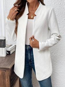 <span class=keywords><strong>Blazer</strong></span> en tweed pour femme TP20, veste à col cranté, cardigan entièrement doublé, décontracté, tendance, élégant, pour le travail et le bureau - Product Image 3