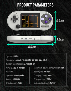 SF2000 IPS 휴대용 게임 콘솔 레트로 포터블 게임 플레이어 3인치 화면 6000개 게임 포함 MAME GBA 어린이 퍼즐 게임 - Product Image 5