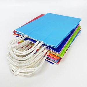 Bolsas de Papel Kraft Ecológicas Personalizadas en Color Verde, Marrón, Blanco y Amarillo para Tiendas de Artesanía y Comida Rápida, con Asas - Product Image 2