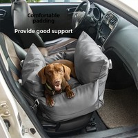 Luxuriöser Hunde-Autositz aus Oxford-Gewebe mit Metallschnalle, Isofix-Reiseträger, Wasserdichtes Abnehmbares Reisebett mit Rechteckiger Kissenauflage