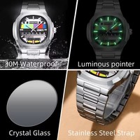 Binbond B1984 jam tangan pria, jam tangan kreatif Dial TV desain Retro asli modis baru untuk pria dengan kalender