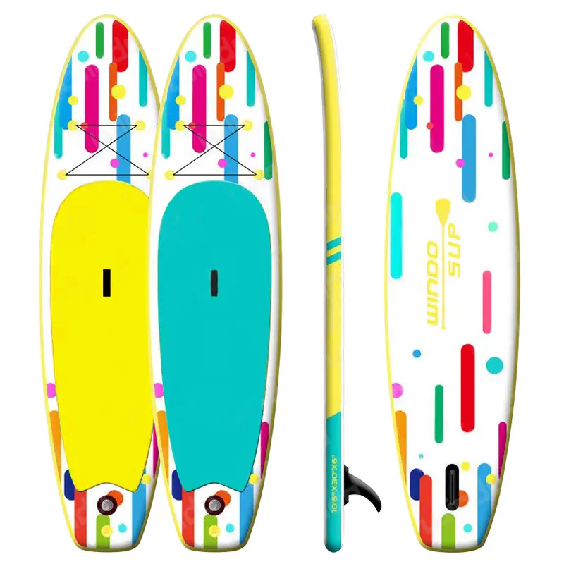 Placa de remo inflável para prancha de surf, camada dupla, entrega rápida, placa redonda