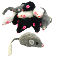 Jouet interactif pour chaton en fausse fourrure douce, mini souris sonore anti-ennui pour l'exercice intérieur des chats