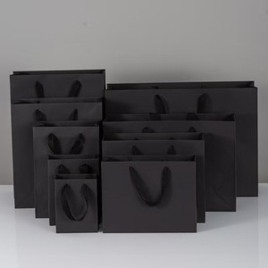 GiGO Sacs à provisions en <span class=keywords><strong>papier</strong></span> noir recyclé <span class=keywords><strong>personnalisé</strong></span> Sacs en <span class=keywords><strong>papier</strong></span> cadeau durables en gros avec poignées - Product Image 2